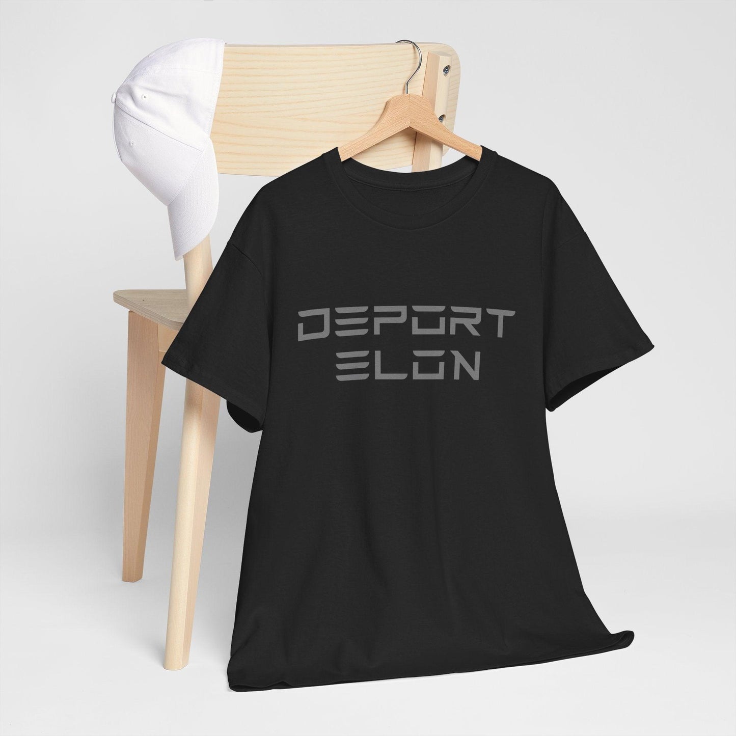 Deport Elon Unisex Heavy Cotton Tee – Trendy Statement Shirt for Casual Wear & Gifts