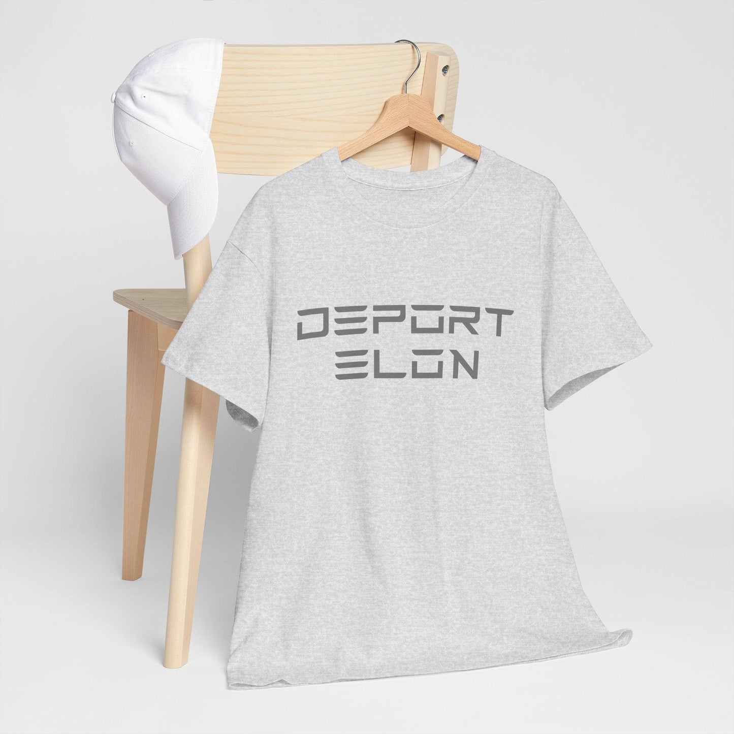 Deport Elon Unisex Heavy Cotton Tee – Trendy Statement Shirt for Casual Wear & Gifts